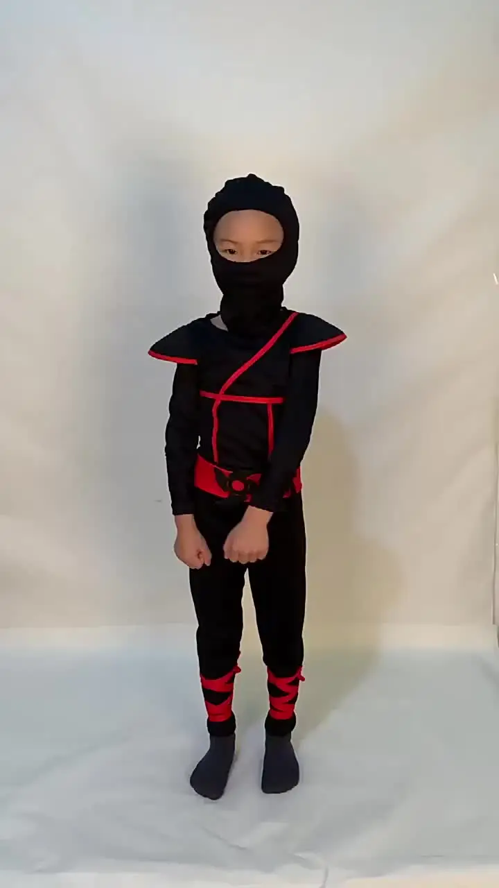 Fantasia de ninja preta, conjunto de brinquedos ninja de anime, fantasia de samurai de combate, máscara, feriado infantil, melhor presente