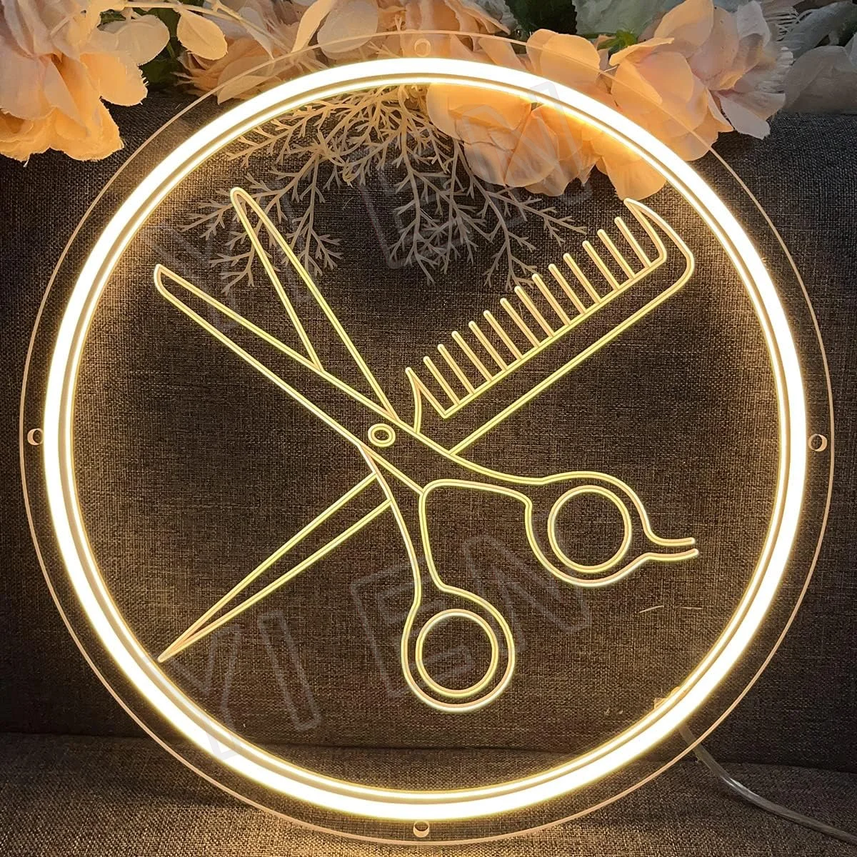 Scissors Neon Sign for Wall Decor 3D Art Carving Design Indoor Bedroom Led Neon Signs Backdrop Flex Christmas Party Wedding Livi