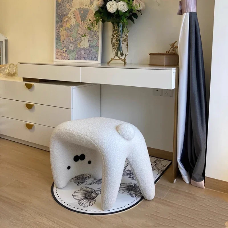 Cream Style Cat Changing Shoes and Stool Entering The Entrance Hallway Living Room Floor Decoration Bedroom Makeup Stool