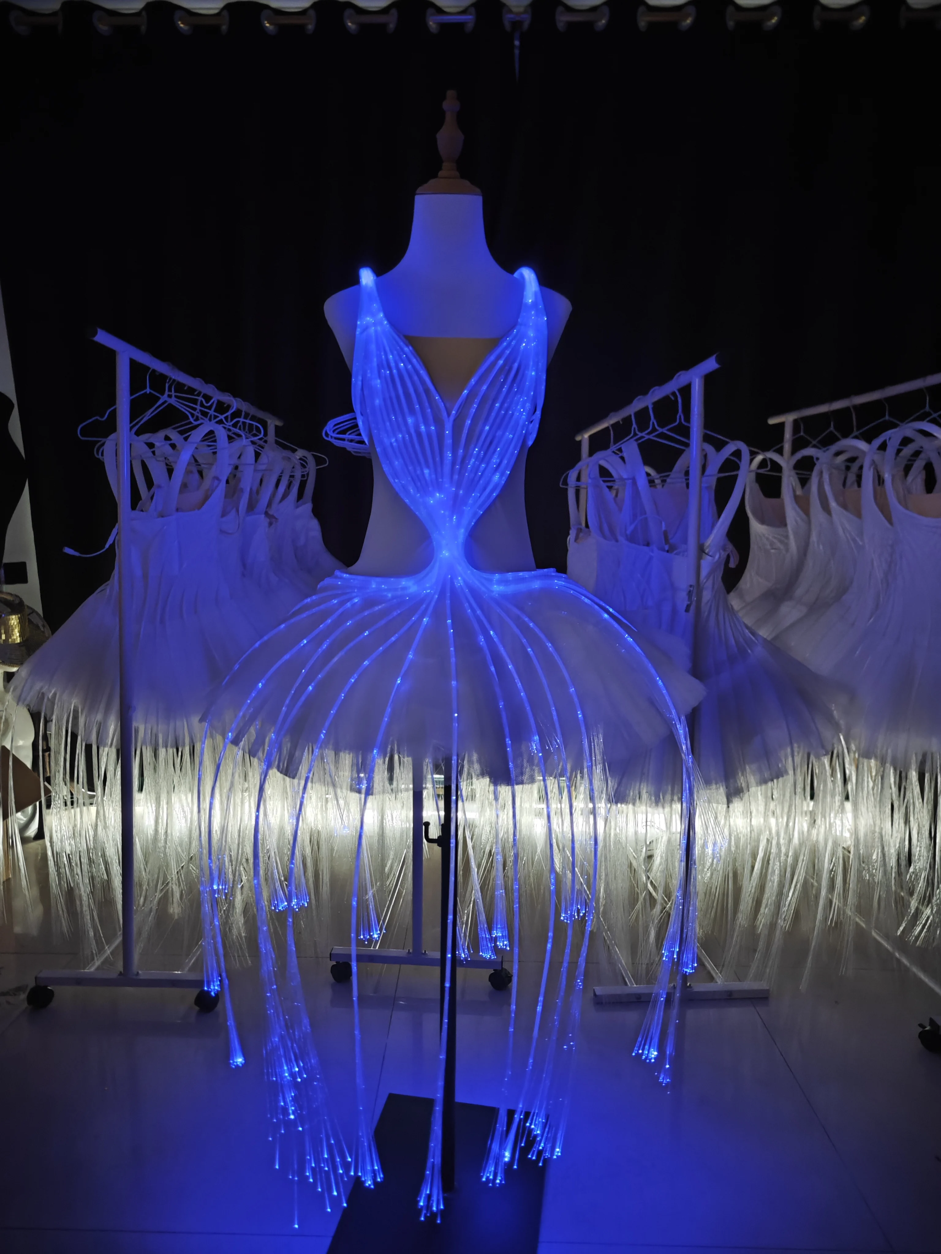 Fiber Optic Ballet Costume Skirt Luminous Dress Color Change Remote Control DIY Customized womens Costumes