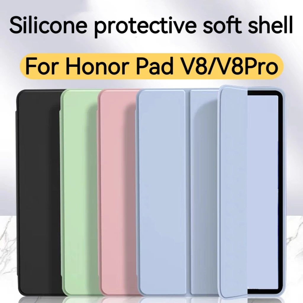 

For Honor Pad V8Pro 12.1in protective case V8 11in Smart tablet silicone sleep trifold stand PU protective case