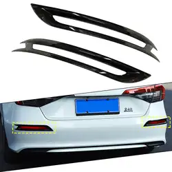 2pcs Glossy Black Rear Bumper Reflector Fog Light Lamp Bezel Overlay Cover Molding Trim For Honda Civic 11th Gen 2022 2023+