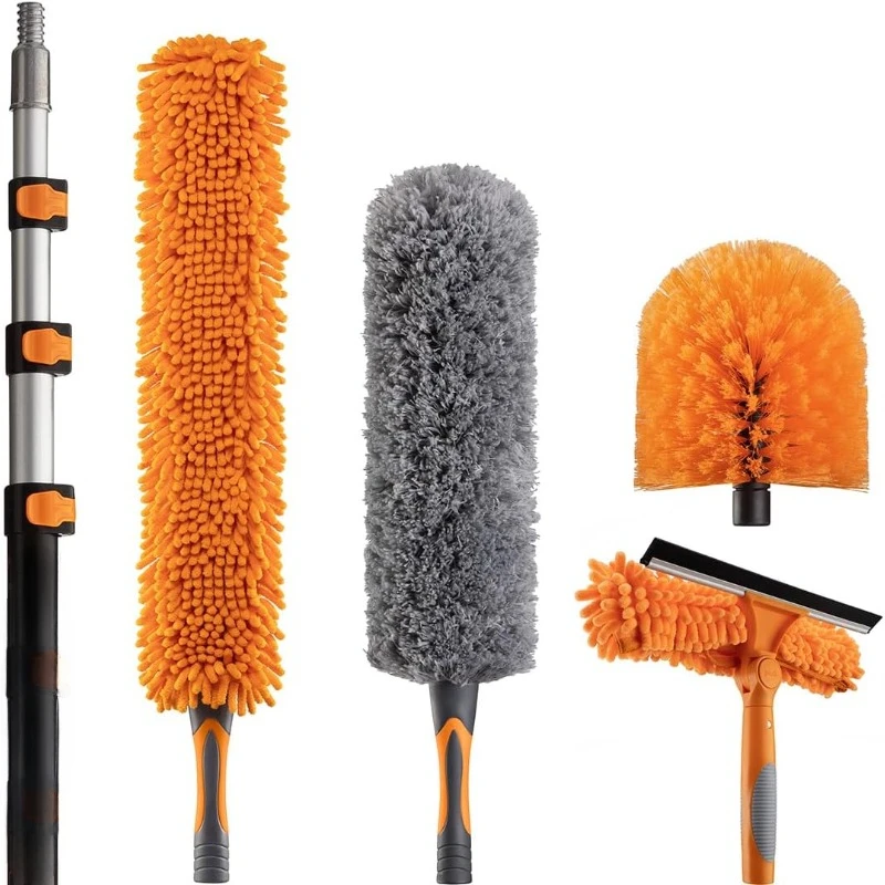 

Kit with 7-24 ft Extension Pole // High Ceiling Dusting and Window Cleaning Kit with Telescopic Pole // Window Washer