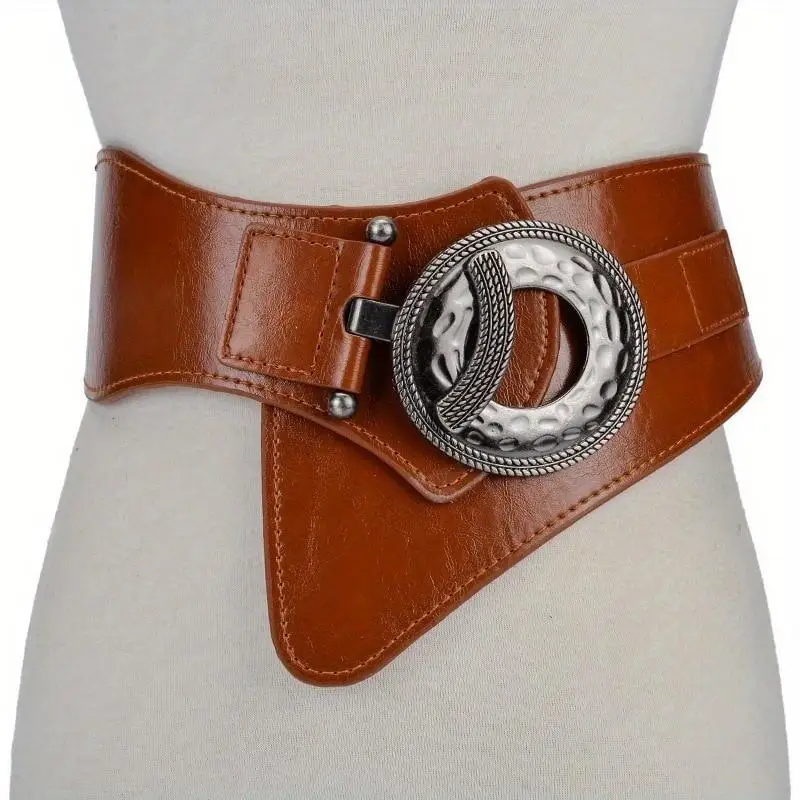 1pc Fashion Lady Vintage Check Style Waist Belt Super Wide Adjustable Shirt Slimming Corset Cummerbund Girdle Belt Women