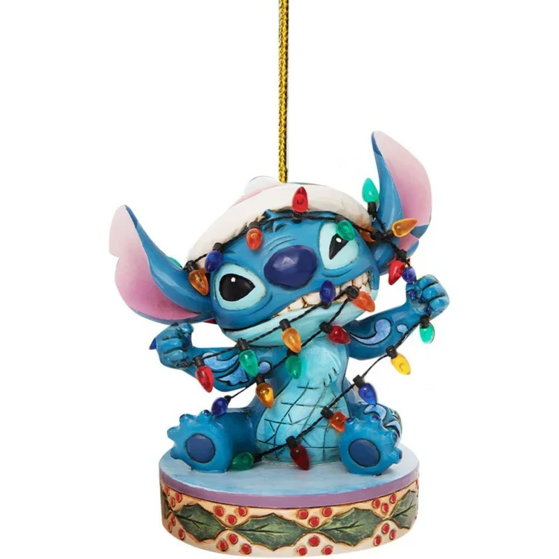 2D Disney Lilo & Stitch Christmas Tree Pendant Cartoon Kawaii Stitch Acrylic Ornaments Party Supplies Kids Toys Birthday Gifts R