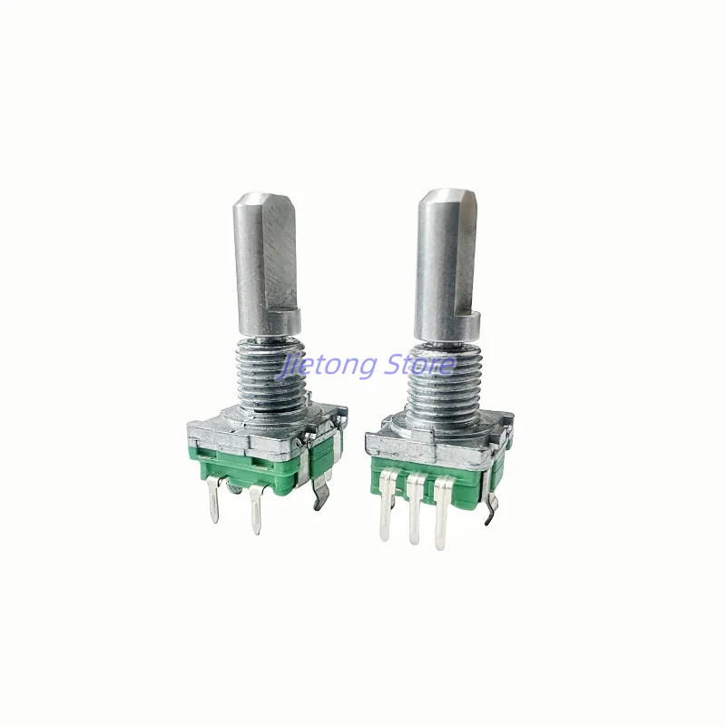 2pcs EC11 360 Degree Digital Code Rotary Encoder Potentiometer With Push Button Switch 5Pins 20 Position Handle 20MM Half Shaft