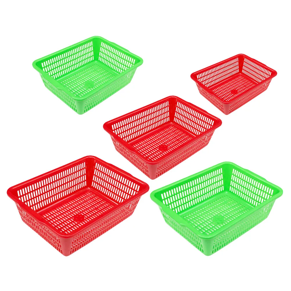 

5 Pcs Organizer Plastic Storage Basket Office Baskets for Pantry Goods Container