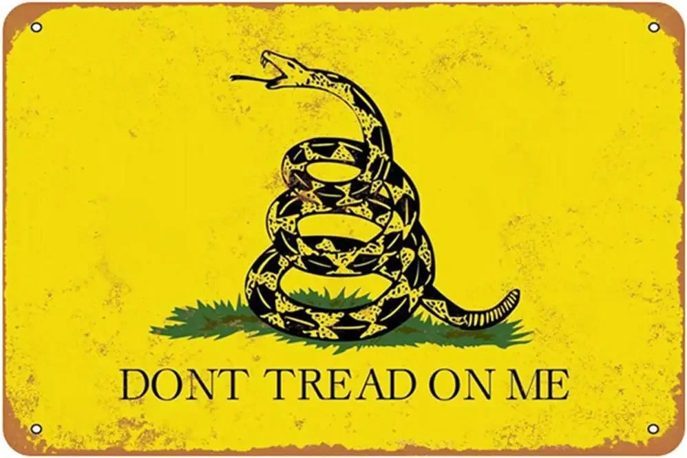 Original Retro Design Dont Tread on Me Tin Metal Signs Wall Art | Thick Tinplate Print Poster Wall Decoration-Aluminum