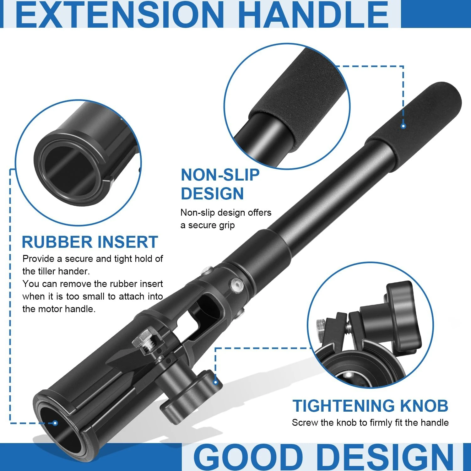 ANX Teleskop-Verlängerungsgriff 1854107 MKA-43 für Trolling-Motoren - Verlängert sich von 17" bis 25" Aluminium – Detail 12