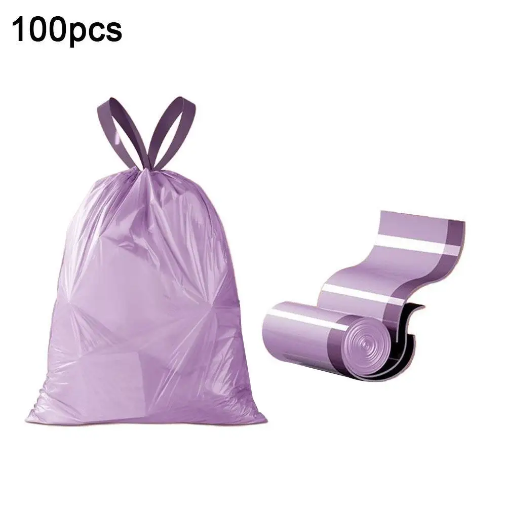 100/200/300 Stück verdickte und langlebige Müllbeutel, für Badezimmer, Küchen und Wohnzimmer, Kordelzug-Design für einfaches Heben – Detail 3