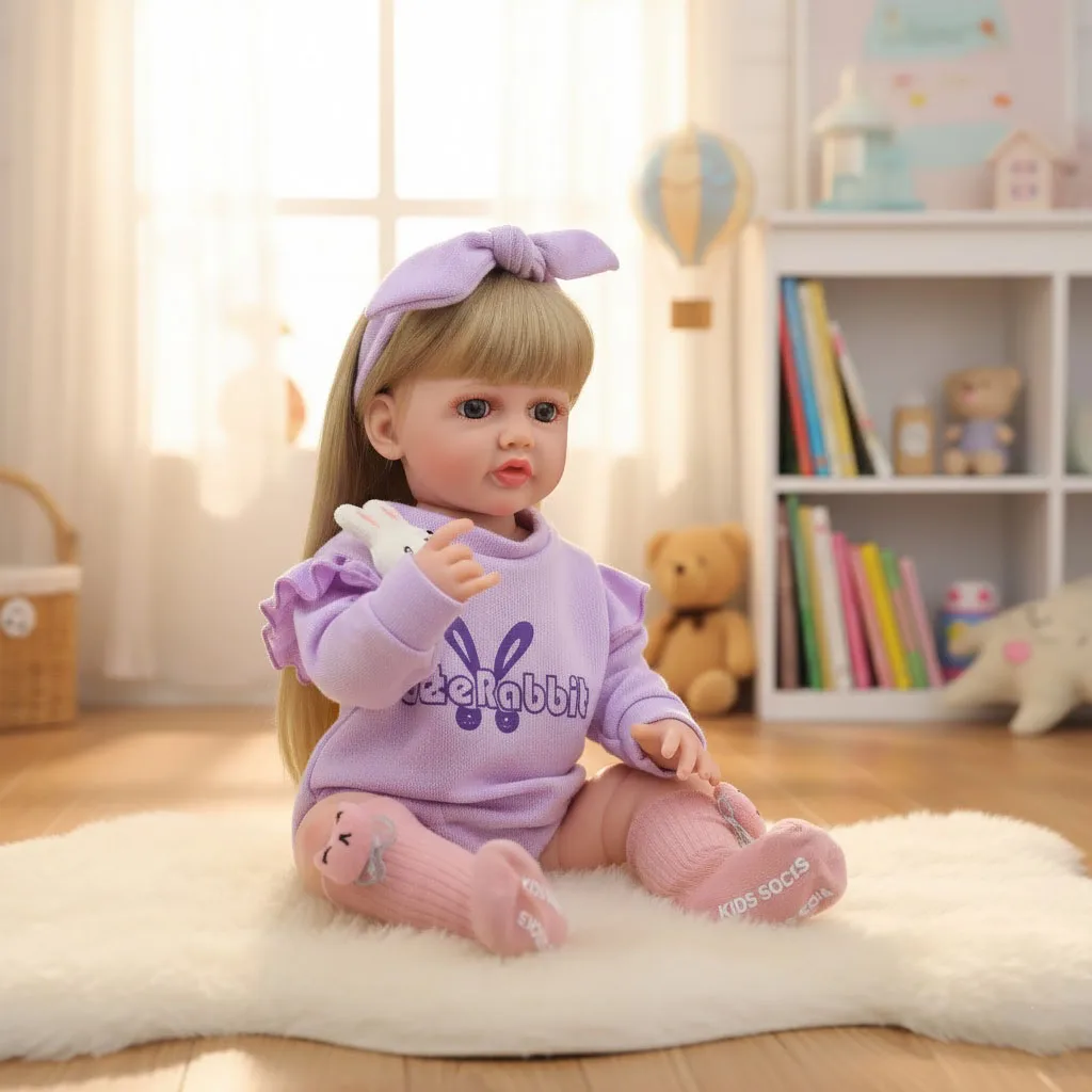 

Cloveray 22-дюймовая оригинальная классическая виниловая реалистичная кукла Reborn для всего тела, супер милая виниловая кукла, игрушка ручной работы, детский рождественский подарок