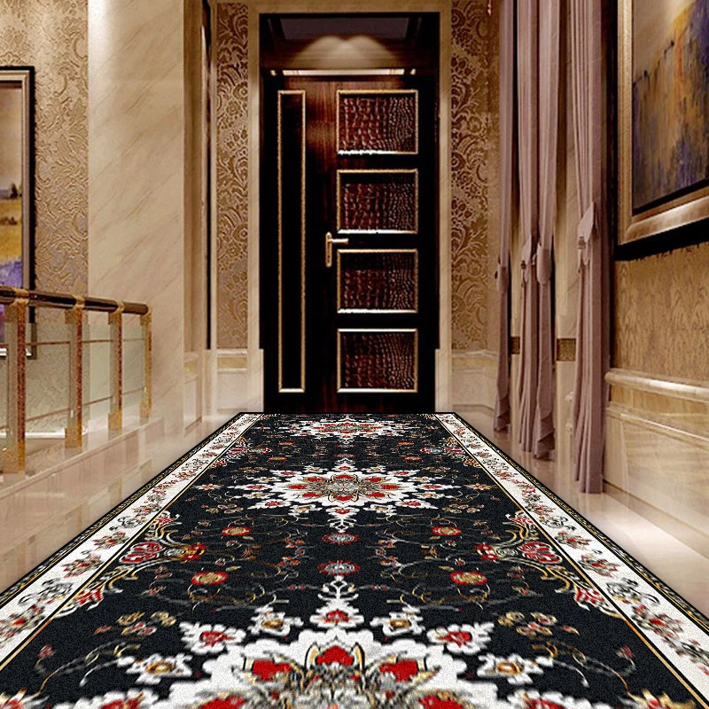 European Style Luxury High-grade Corridor Carpets Hotel Lobby Staircase Walkway Non-slip Rugs Office Area Entrance Channel Mats