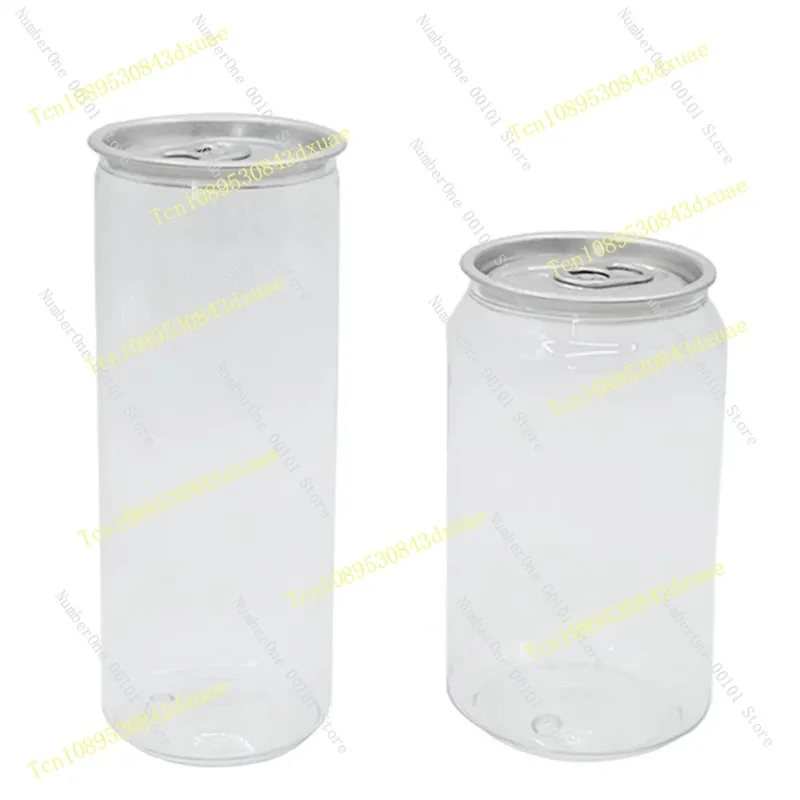 200pcs 330ml/250ml Can with Lid PET Bottle Cap Lid PET Can for Milk Tea/coffee/Beverage/Drink