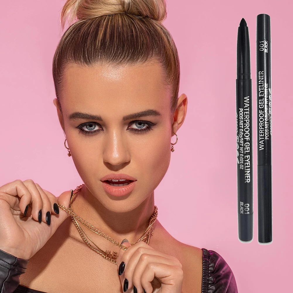 Wasserfester Eyeliner-Stift, einziehbarer Eyeliner, cremiges, glattes Gelpigment für kühle Eyeliner, wischfest, langanhaltender Verschleiß