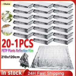 20-1PCS Silver Mylar Reflective Films 210x120cm Mylar Film for Grow Foil Tent Garden Greenhouse Farming Increase Plant Growth