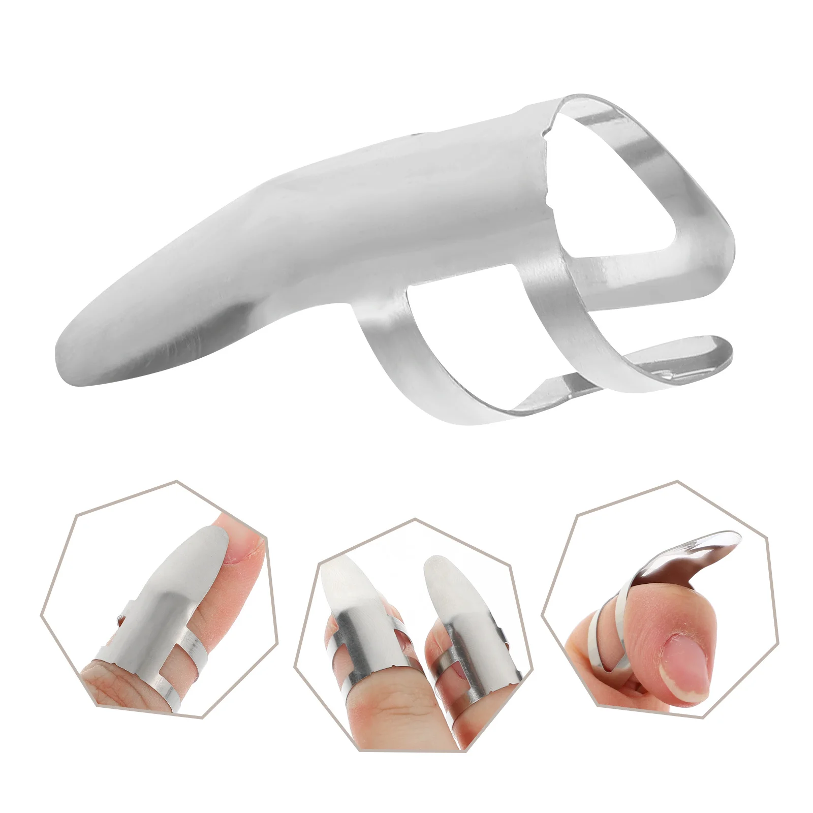 

6pcs Stainless Steel Finger Picks Large Hole Design Durable Guitar Accessories For Stringed Instruments Metal Finger Protectors