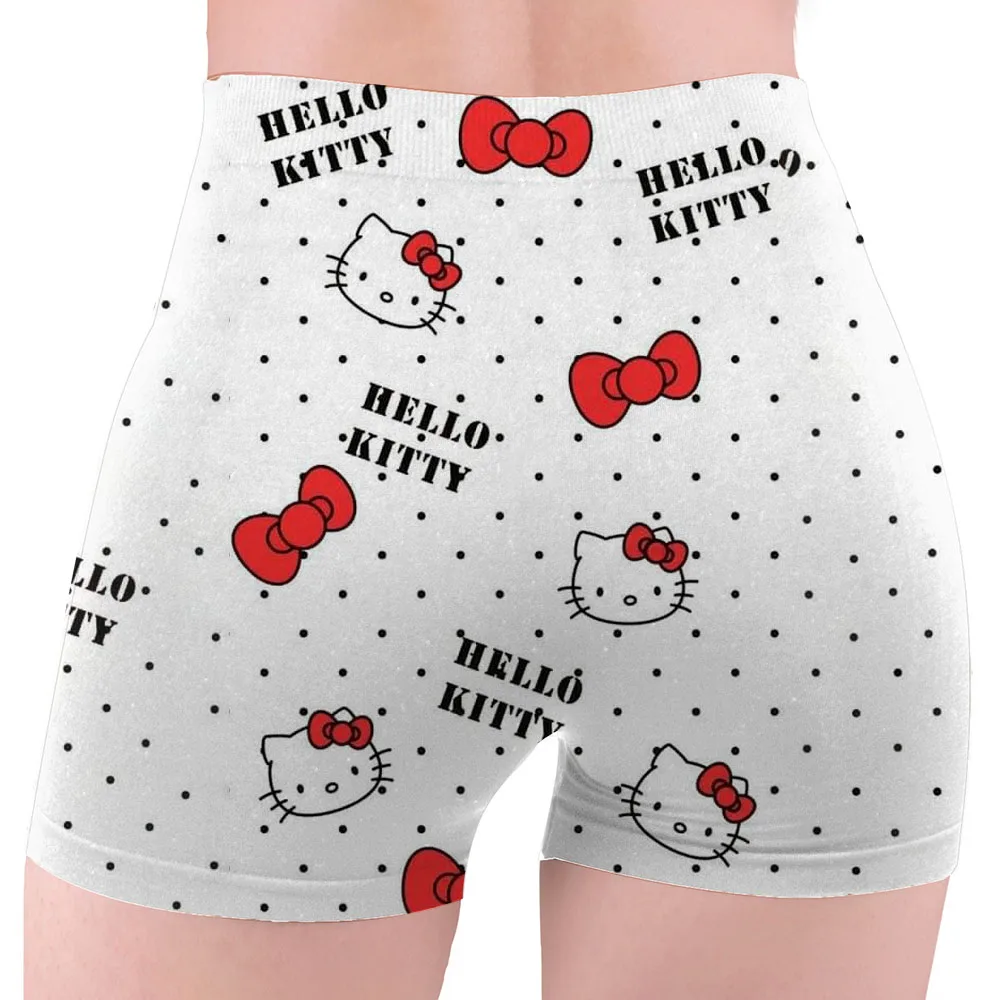 Shorts de ioga para treino de desenho animado feminino personalizado Hello Kitty Academia Calções de corrida atléticos para motociclistas
