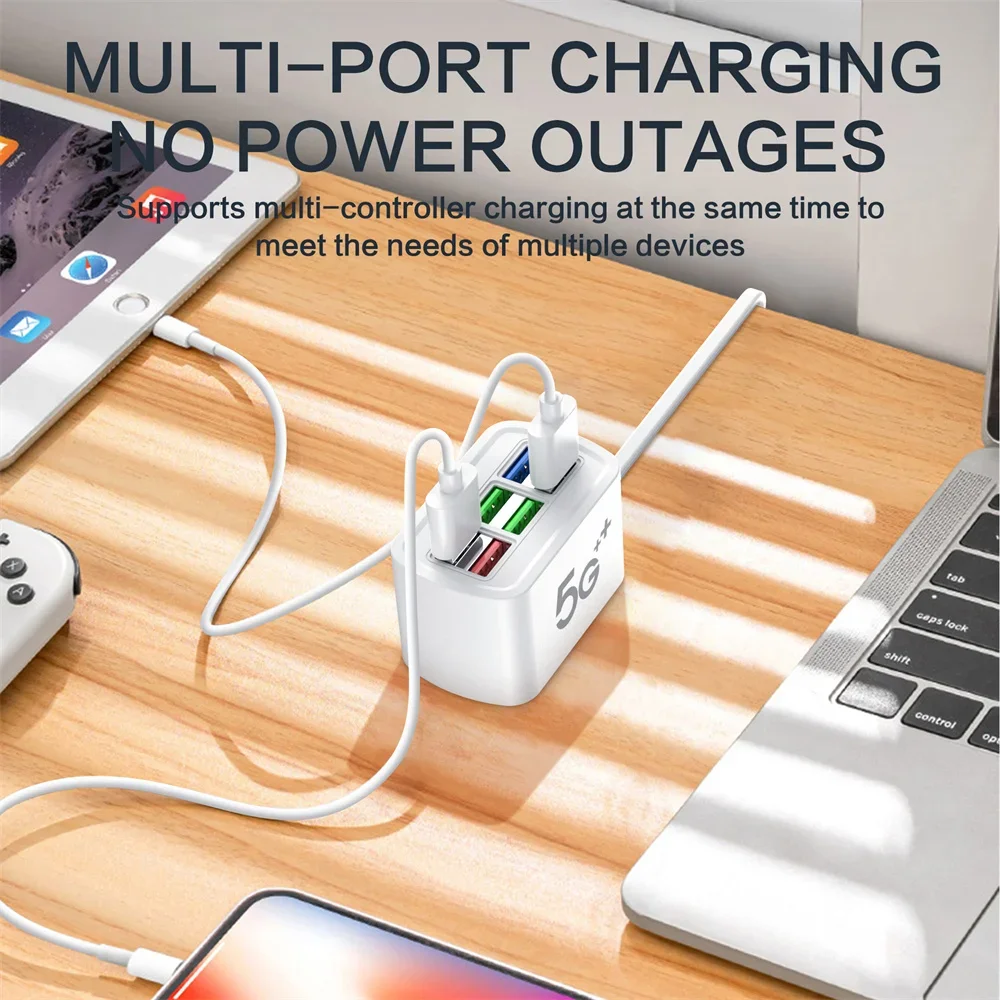 USB Power Strip 6USB Phone Charger Universal Adaptor Multi Port Charging Head Socket EU US Plug Wall Charger Socket HUB Splitter