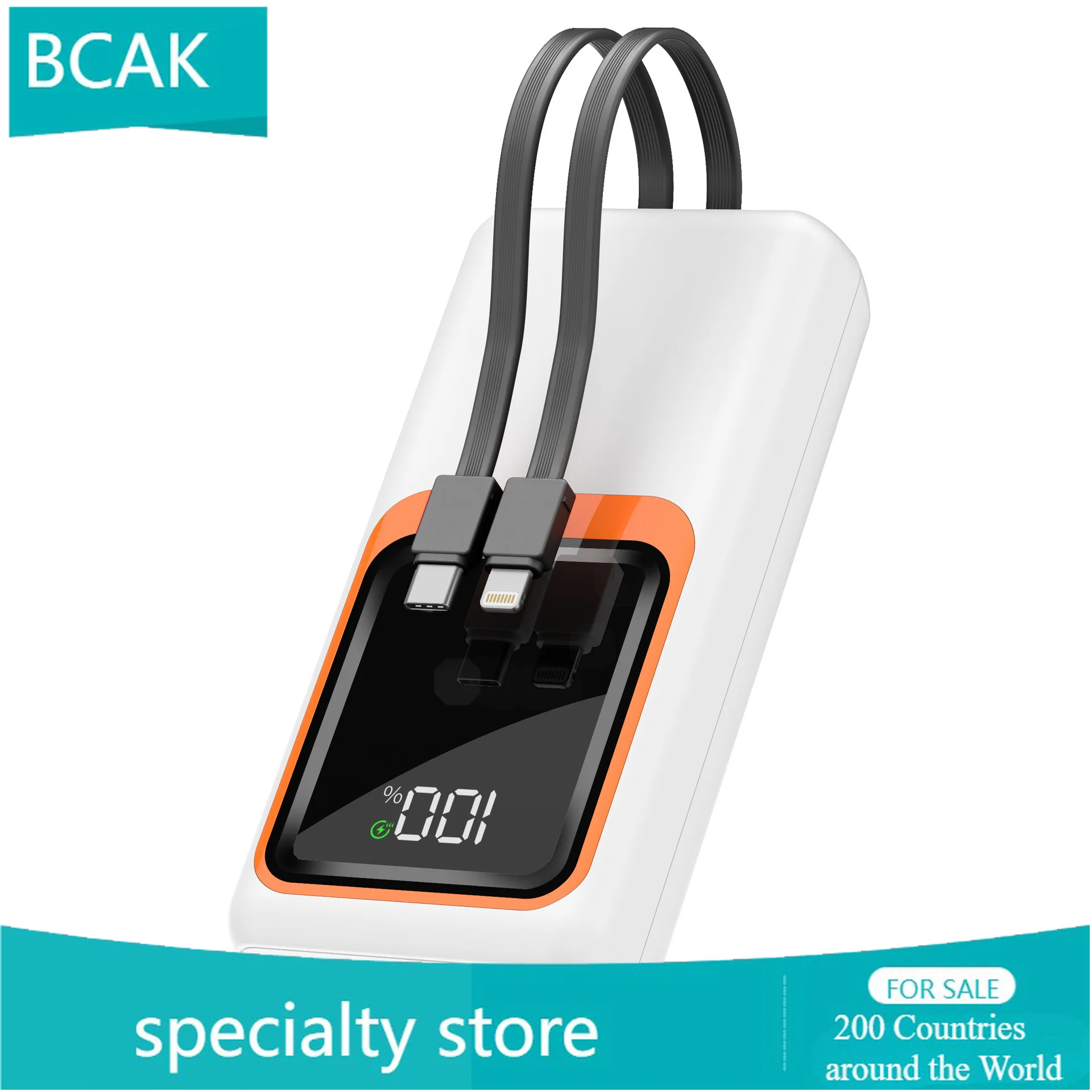 

BCAK 50000 мАч 20000 мАч оптовая продажа 66 Вт сверхбыстрая зарядка универсальный внешний аккумулятор встроенный кабель открытый большой емкости портативный Mo