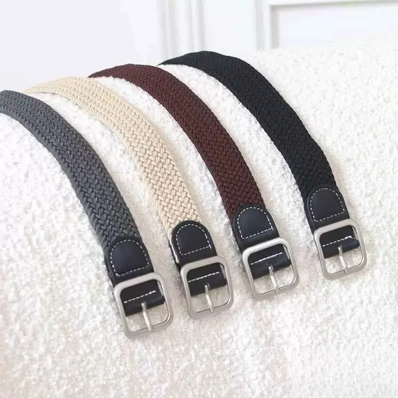 Casual Leather Belt for Teenage Boys Big Kids Canvas Pants Belt Trendy Versatile Young People's Fashion Accessory Spring Summ... view 2