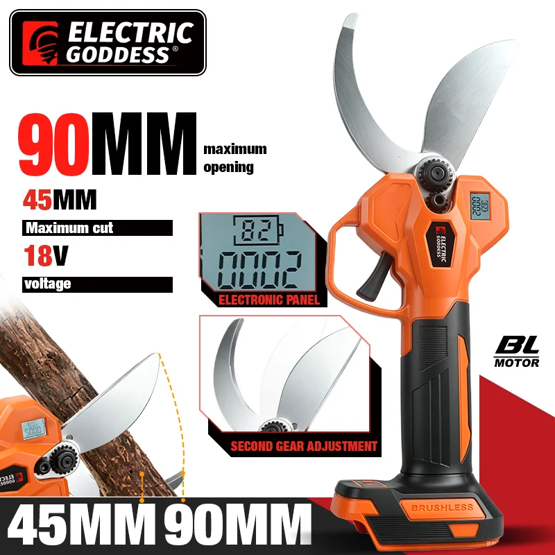 Brushless Electric Scissor Garden Trimmer 45mm Cutting Diameter Pruning Shears Garden Power Tools for Makita 18V Battery Pin