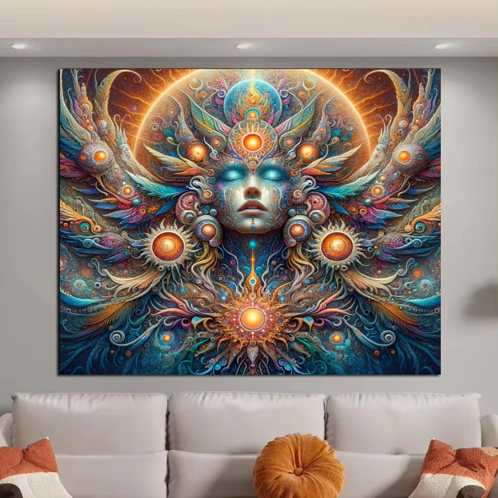 Surreal And Vibrant Portrait Of A Woman 5D Diamond Painting Abstract Woman New 2024 Cross Stitch Kits Mosaic Diamond Embroidery