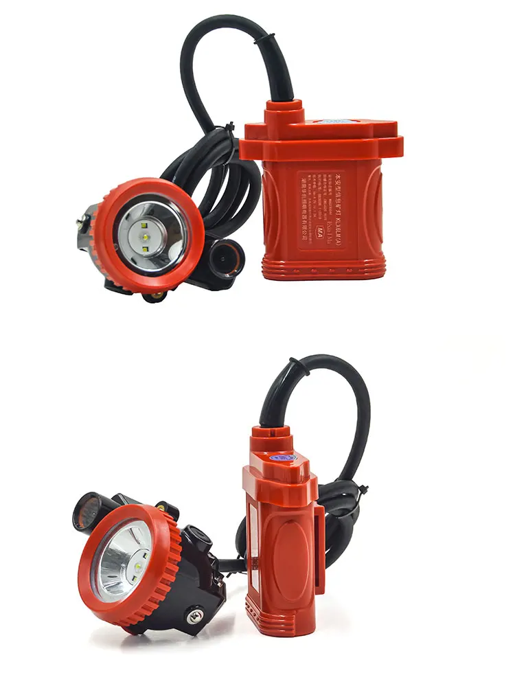 Portable Rechargeable LED Mining Headlamp Waterproof IP65 Adjustable Beam Lithium-Ion Battery Secondary Light ABS Material