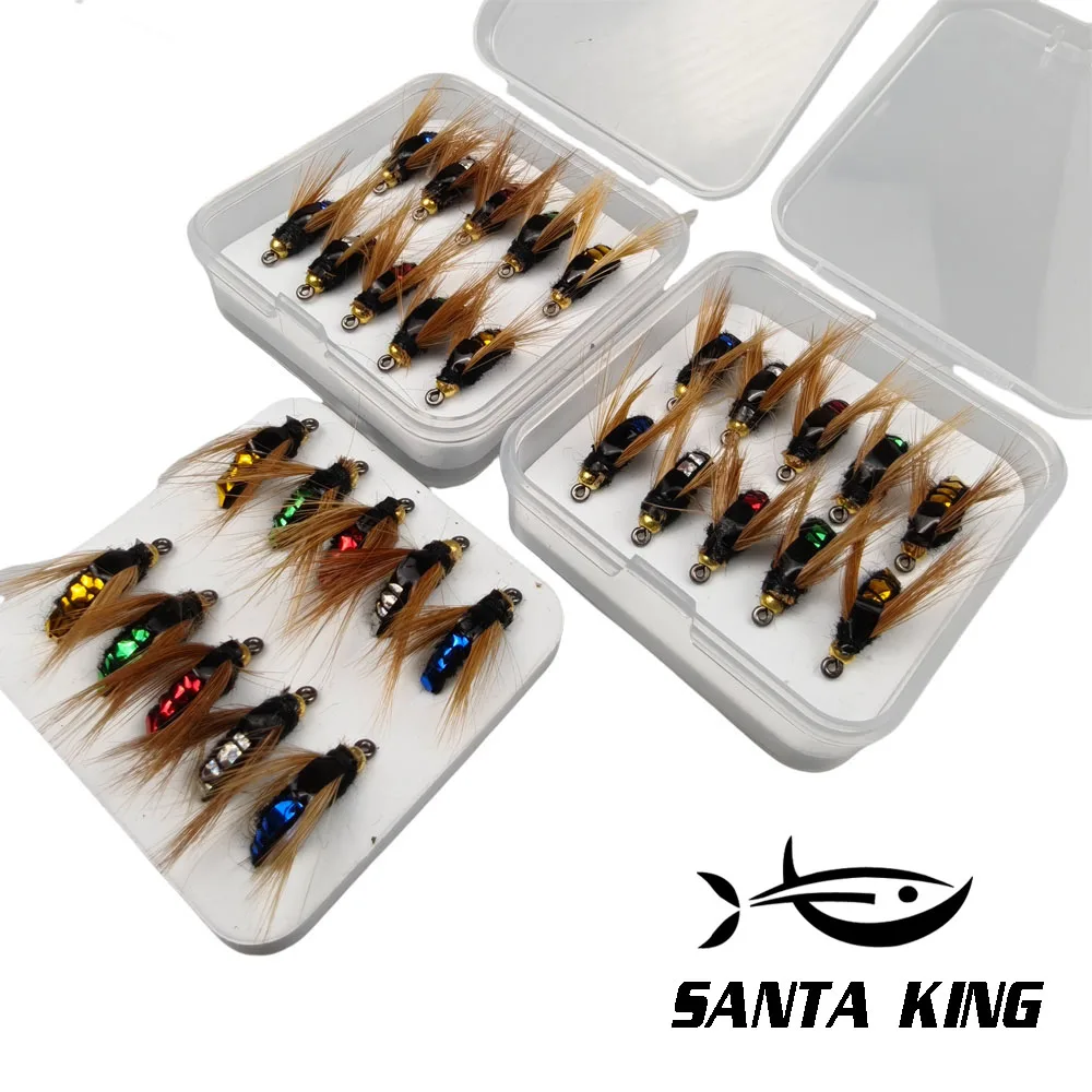 Flies Fly Fishing Lure 10/ 30/50Pcs Fishing Handmade Lures Assortment with Artificial Bait Hooks for Bass Trout Salmon