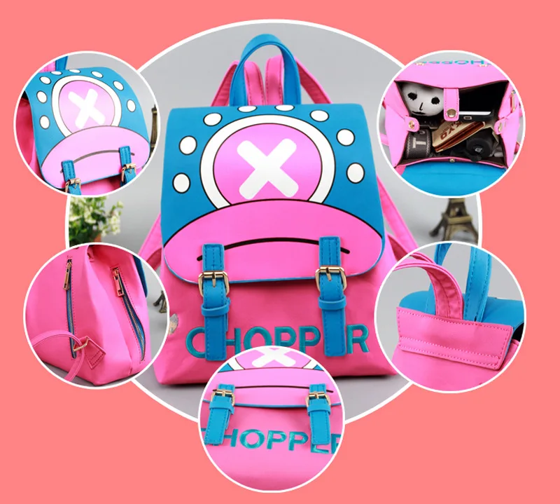 One Piece Anime Figures Peripheral Tony Tony Chopper PU Backpack Cartoon Cosplay Leather School Bag Children Holiday Gifts Toys