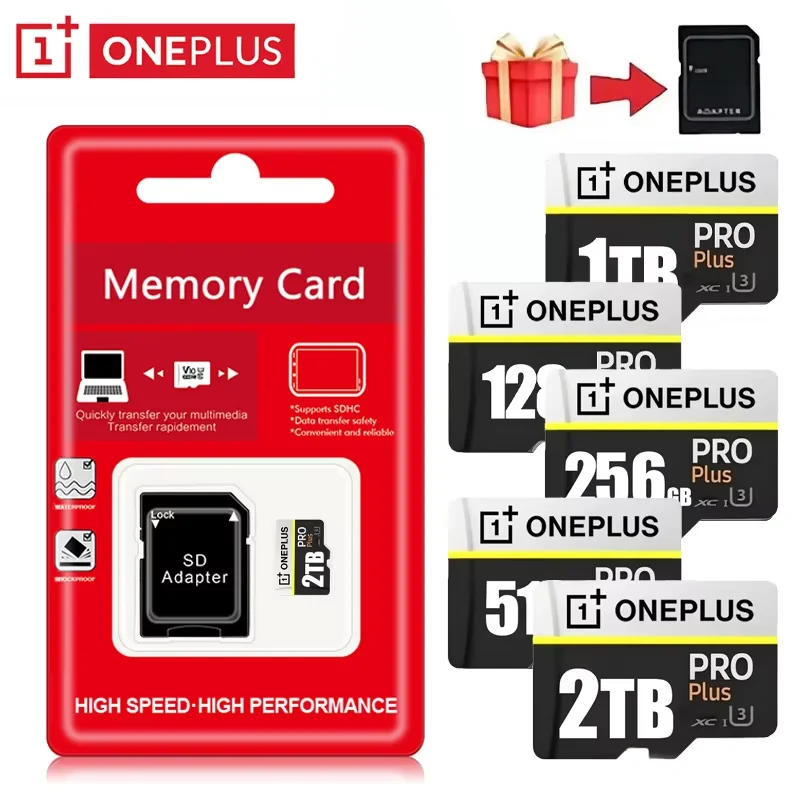OnePlus 2TB High-Speed V30 A2 4K SD-Karte 512GB 256GB Speicherkarte 1TB Micro TF SD-Adapter für Smartphone/Tablet/PC Kreuznutzung