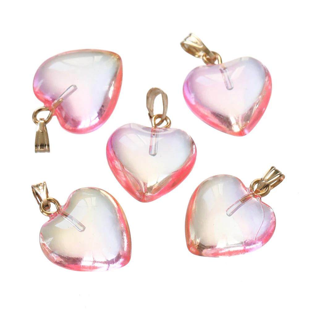 10pcs/Lot 19x16mm Heart Shape Czech Lampwork Beads Glass Beads Charms Pendant for Jewelry Making DIY Bracelets Necklace