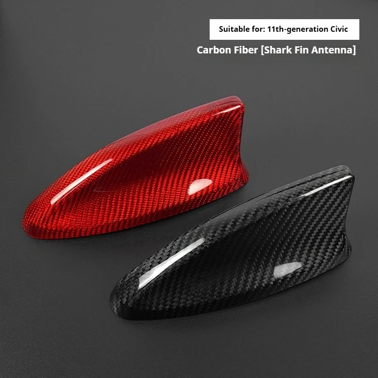 Suitable for Honda 11th generation Civic car exterior modification shark fin real carbon fiber antenna cover decoration
