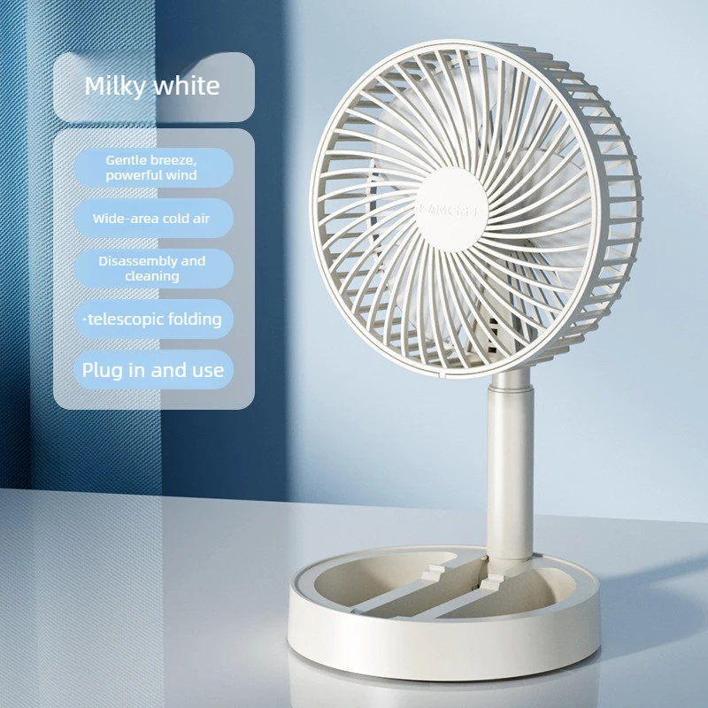 Portable Folding Telescopic USB Electric Fan Desktop Fan for Home Office Use Compact and Convenient for Desk in Various Settings