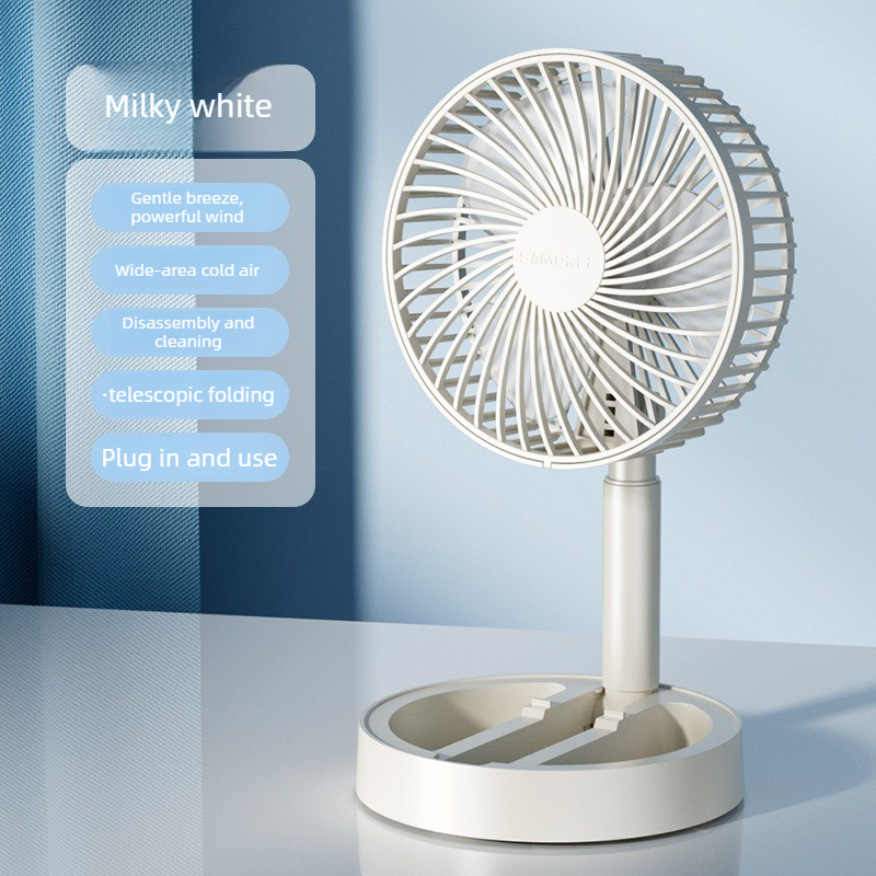  Portable Folding Telescopic USB Electric Fan Desktop Fan for Home Office Use Compact and Convenient for Desk in Various Settings 