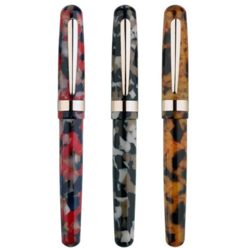 

A+ MAJOHN M300 Colorful Resin Fountain Pen Golden Clip SCHMIDT Fine Nib 0.5mm New # w.