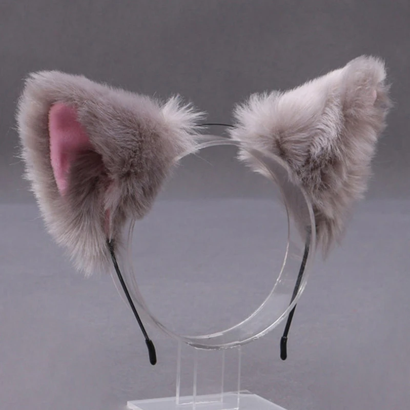 Cute Anime Cat Fox Fur Ear Hair Hoops Hairband Cosplay Hair Band Halloween Christmas Headbands Headwear Hair Accessories