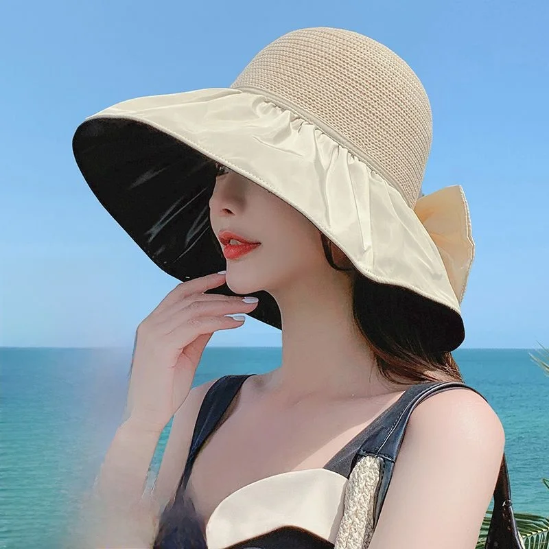 

Женская шляпа от солнца с защитой от ультрафиолета, складная шляпа Fierman с клеем Bla, пляжная шляпа от солнца с большими полями, повседневная ...
