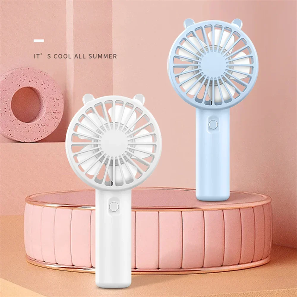 

Rechargeable Handheld Fan Portable USB Fans Desk with Base Small Makeup Eyelash Cooler Women Girls Outdoor Office White