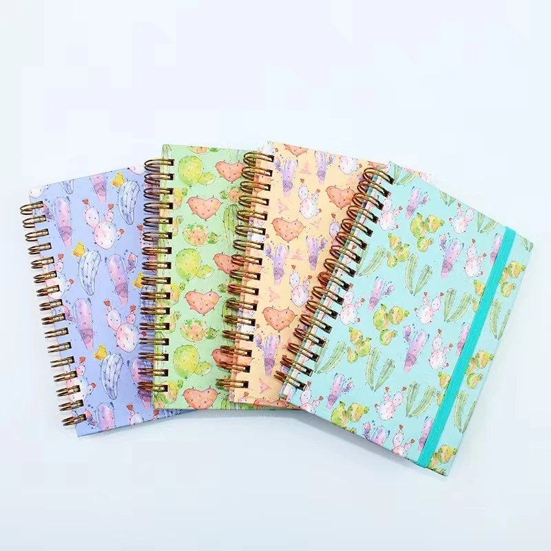 Cute small fresh A6 coil book cactus pattern notebook student portable mini notebook gift