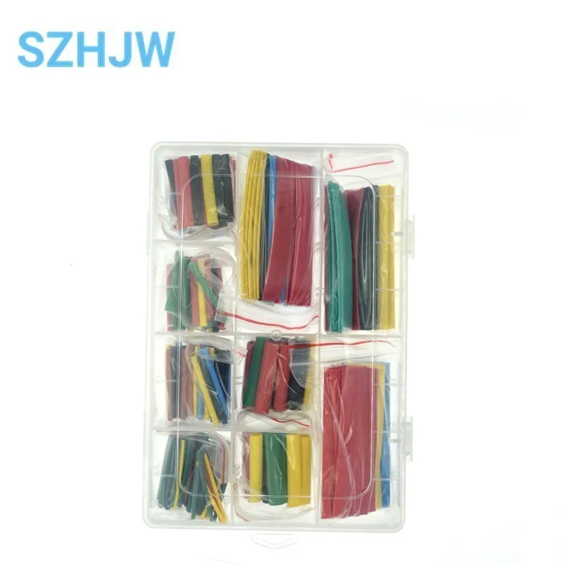 127-530pcs Heat Shrink Tube Thermoresistant Heat-shrink Tubing Wrapping Kit Electrical Connection Wire Cable Insulation Sleeving