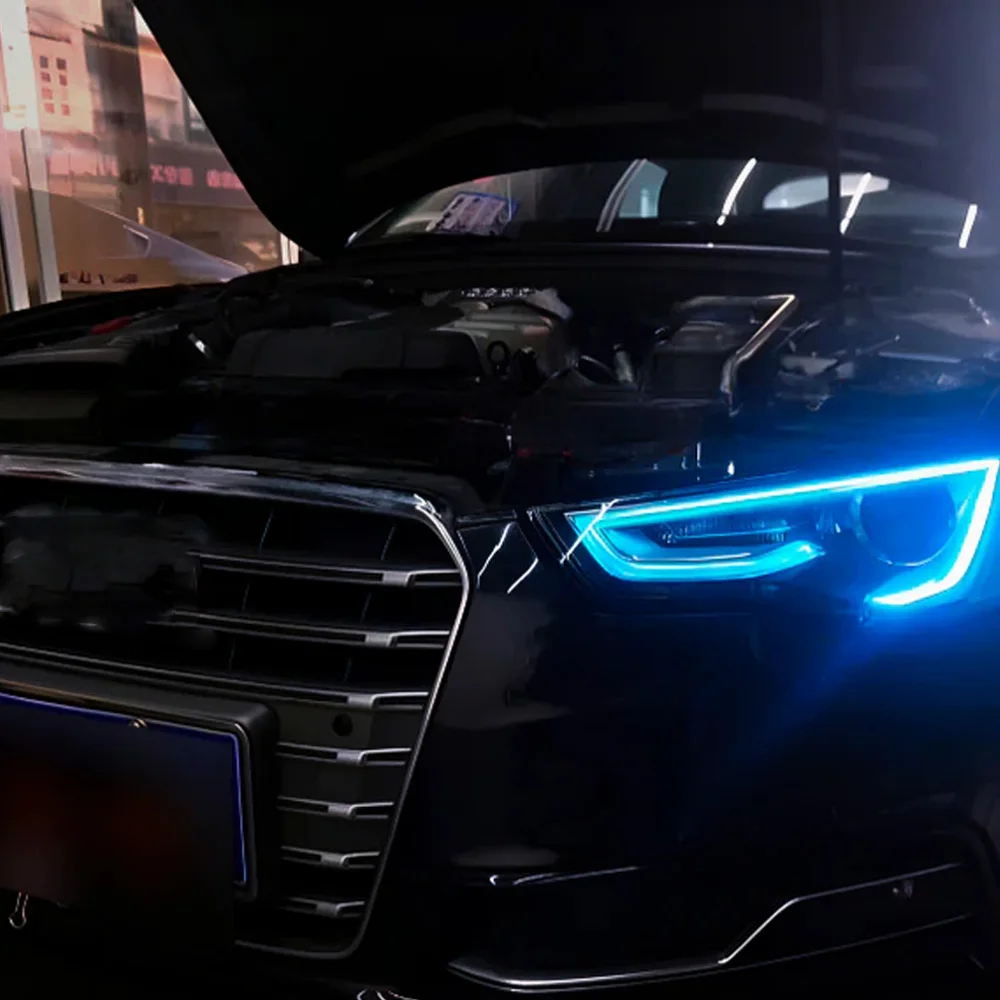 Yellow Red Blue White Angel Eyes DRL LED Boards For Audi A5 S5 2013-2017 Daytime Running Lights LED Xenon Headlight