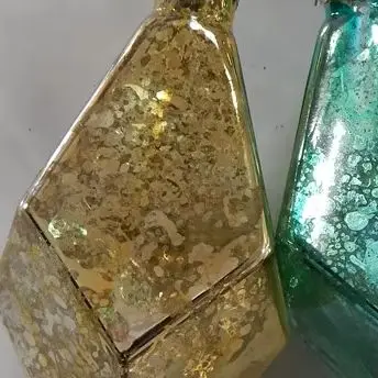 

Broken silver diamond glass Christmas ball