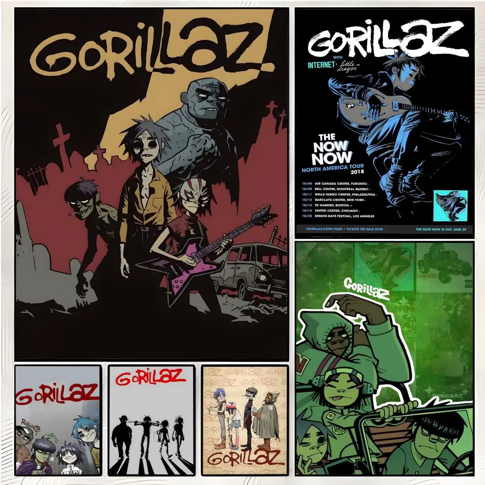Virtual Band G-Gorillaz Poster Superior Home Space Pub Indoor Decorative Art & Home Decor