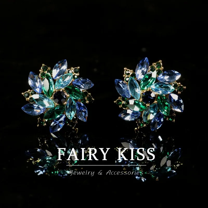 Medieval Symphony Cyclone Ear Clips Temperament stud Earrings Versatile Fashionable серьги винтаж Commuting Earrings