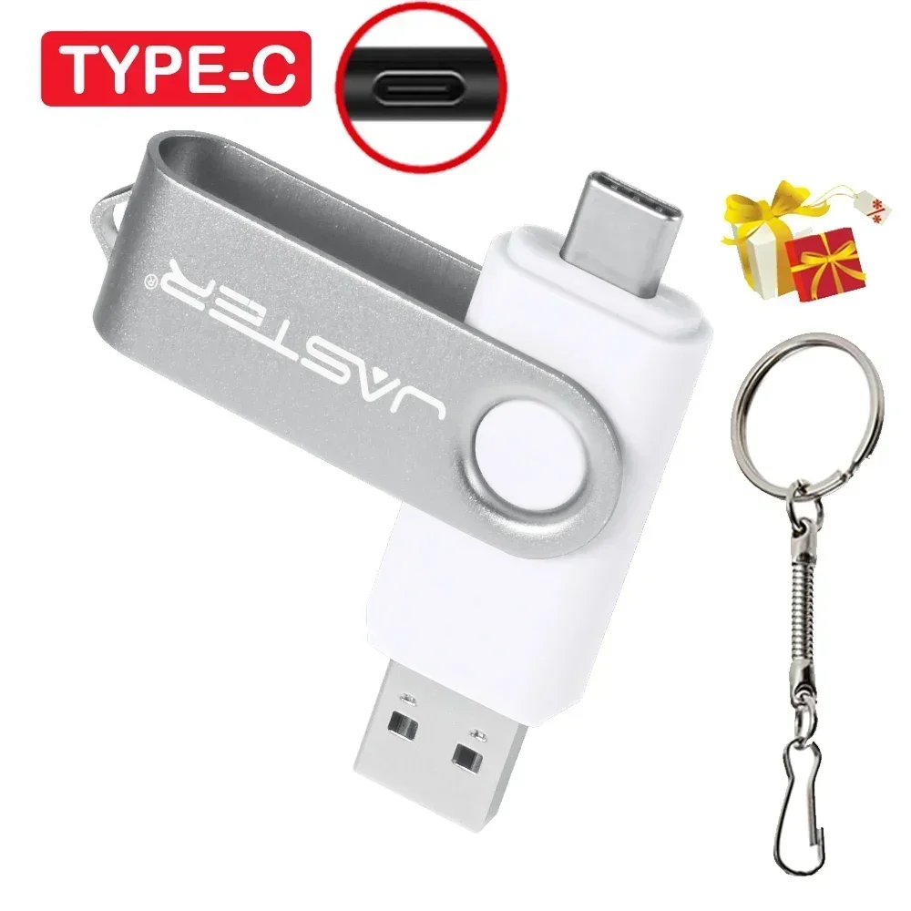 TYPE-C USB-Flash-Laufwerk 128 GB Stiftlaufwerk mit echter Kapazität 64 GB Kostenloser Schlüsselanhänger Memory Stick Kreatives Geschäftsgeschenk Rot U-Disk Blau 32G