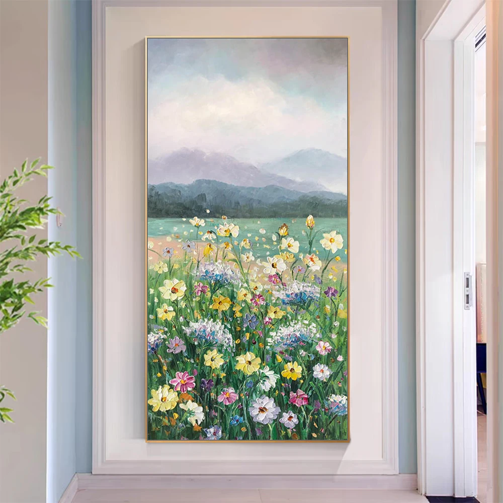 

Arthyx, ручная роспись, нож, цветок, пейзаж, картина маслом на холсте, современная абстрактная настенная картина для украшения дома в гостиной