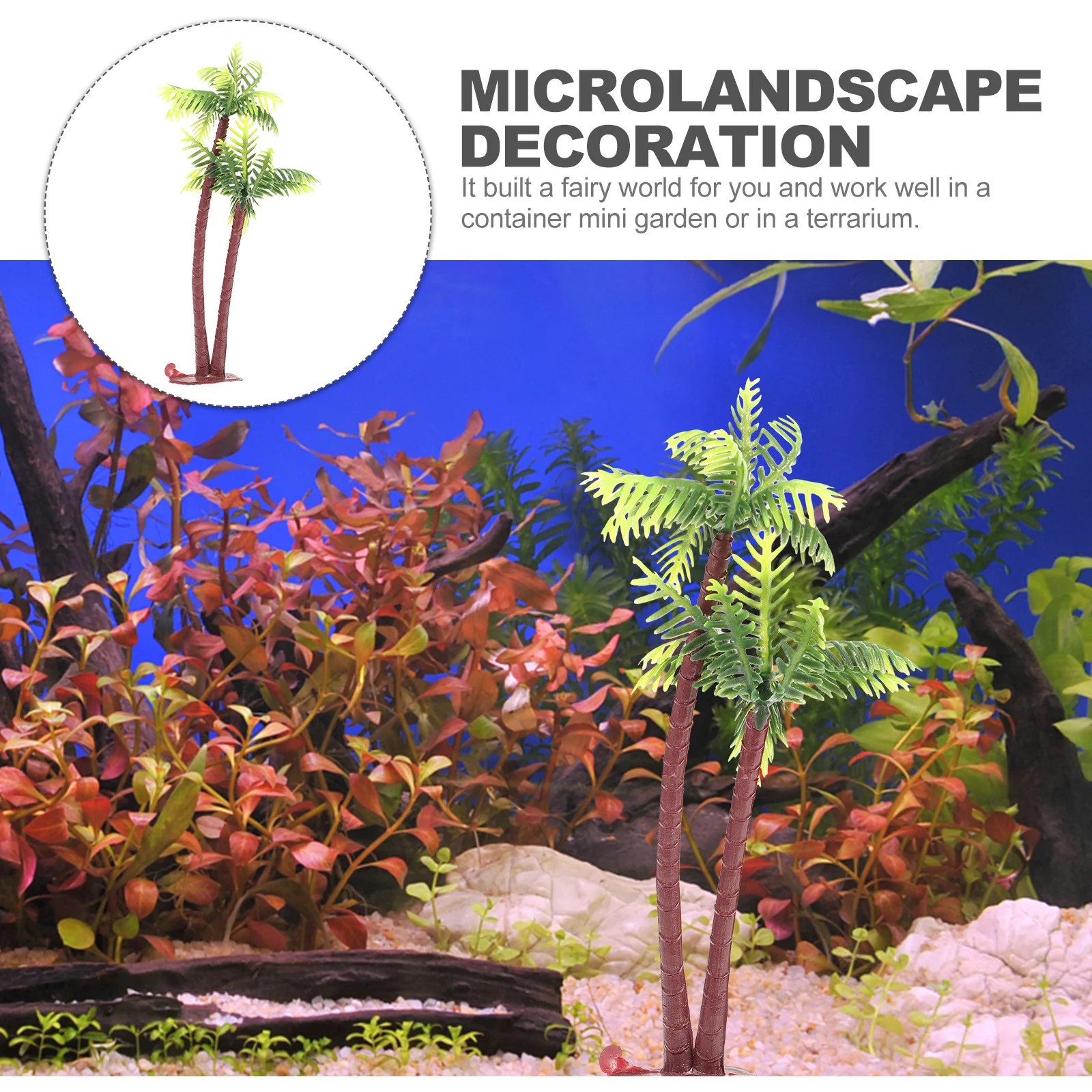 

Coconut Palm Tree Faux Plants Indoor Artifical Aquarium Miniature Abaodam Trees Crafts