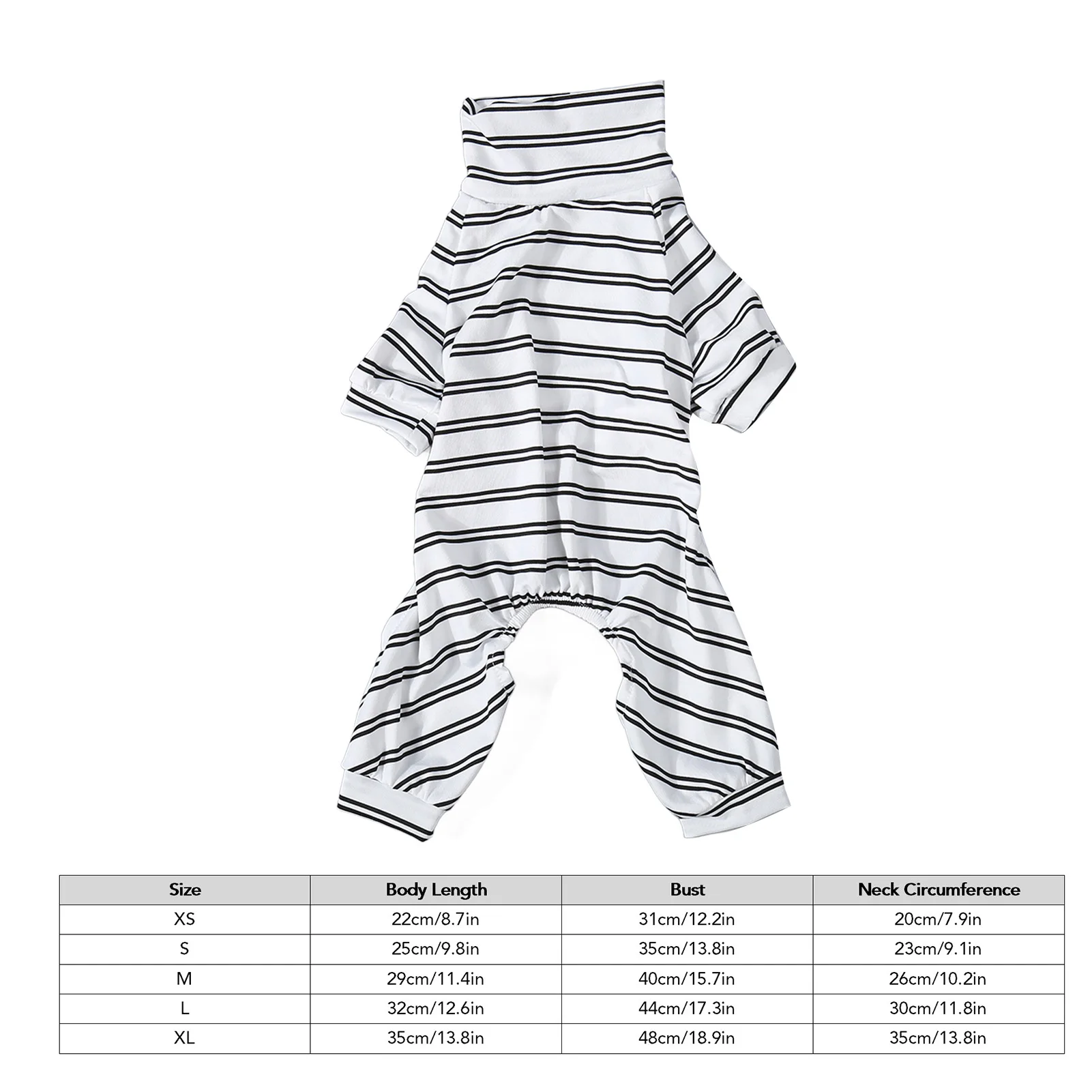 Striped Dog Pajamas Fashionable Cute Summer Thin 4 Legged High Collar Dog Jumpsuit For Indoor Outdoor