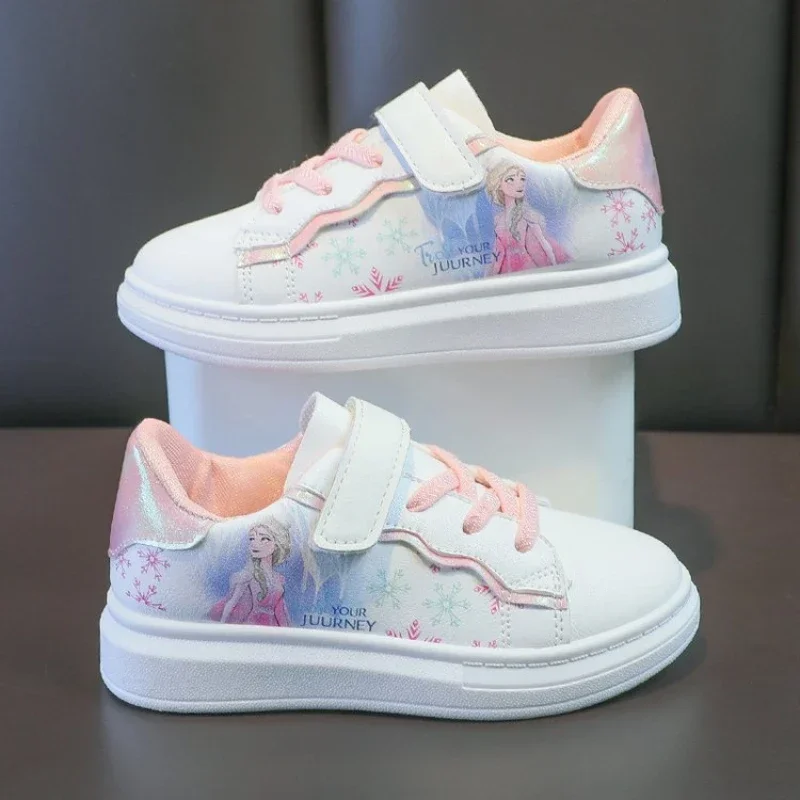 Disney Kids Meisjes Schoenen 2023 Nieuwe Kinderen Sneakers Meisjes Elsa Frozen Prinses Casual Sportschoenen Student Schoenen Tiener Schoenen