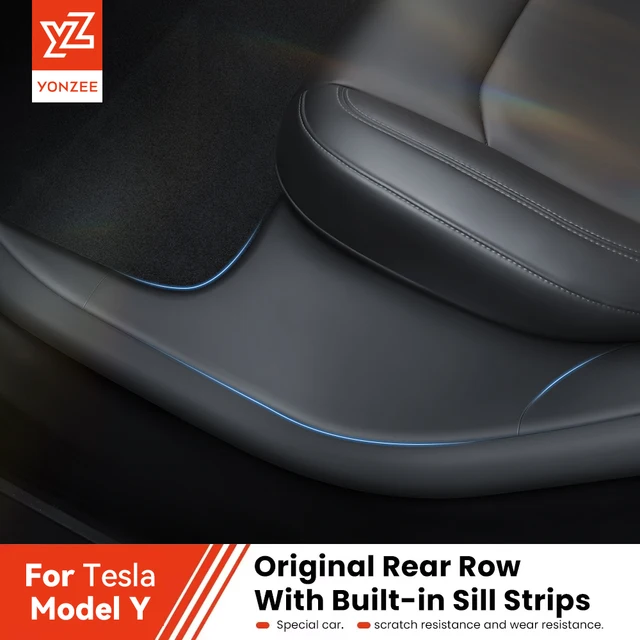 YZ Do Tesla Model Y Juniper 2021-2025 Samochodowa osłona ochronna przedniego siedzenia, listwa progowa tylnych drzwi, listwa antykolankowa, dekoracja wnętrza